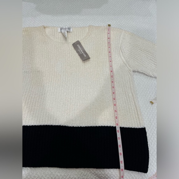 Y2K Jones New York Sport Sweater Adult White Color Block Cotton Womens Size L - Picture 4 of 11